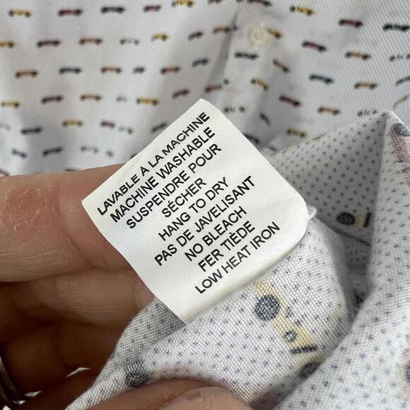 Soul of London Men's 14.5 Slim Fit White Casual Long Sleeve Button Down Shirt - Picture 4 of 11